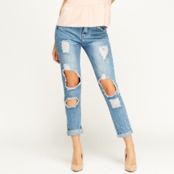 By Swan Denim - ♦️SOLD♦️ Distressed Denim Jeans By Swan
